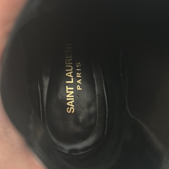 Yves Saint Laurent Paris black studded kitten heel booties - Picture 12 of 12